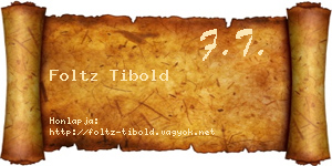 Foltz Tibold névjegykártya